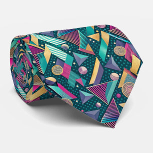 80er Memphis Style Pattern Necktie Krawatte