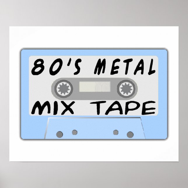 80er Metal Mix Tape Cassette Poster (Vorne)