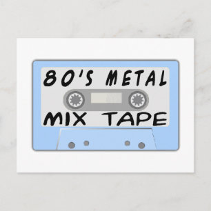 80er Metal Mix Tape Cassette Postkarte