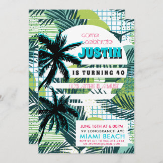 80er Miami Birthday Party Einladung