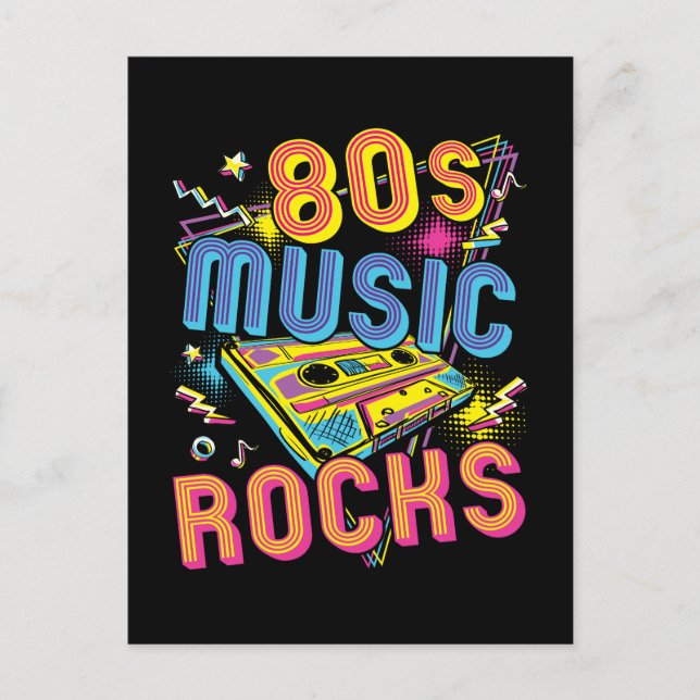 80er Music Rocks 1980er Rock Postkarte (Vorderseite)
