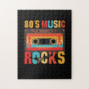 80er-Musik rockt - Vintage Retro abgenutzt Puzzle