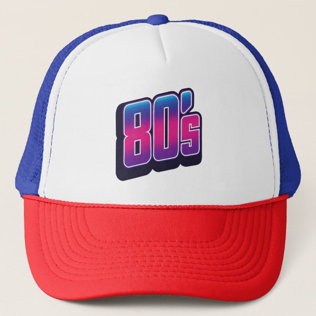80er Neon Truckerkappe (Vorderseite)