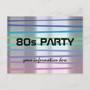 80er oder 90er Themenparty oder Wiedersehen Einladungspostkarte