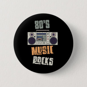 80er Old Rock Music Party Vintage Kassettenradio Button