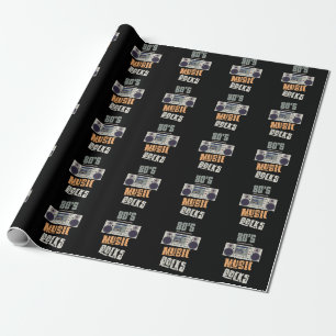 80er Old Rock Music Party Vintage Kassettenradio Geschenkpapier