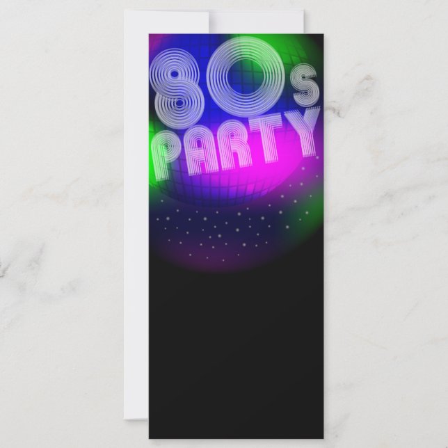 80er Party Einladung (Vorderseite)