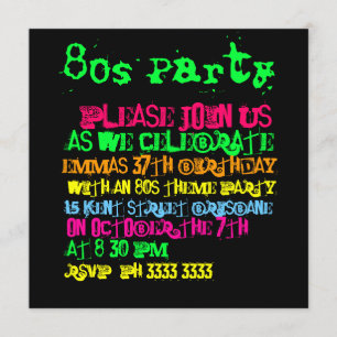 80er-Party-Einladungen Einladung
