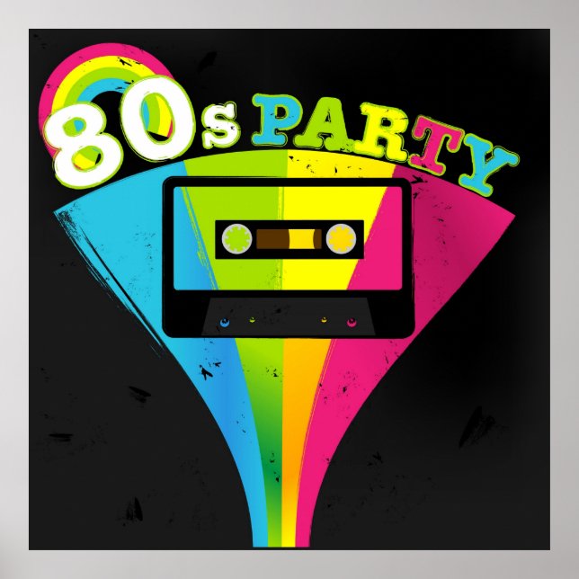 80er Party Hintergrund Poster (Vorne)