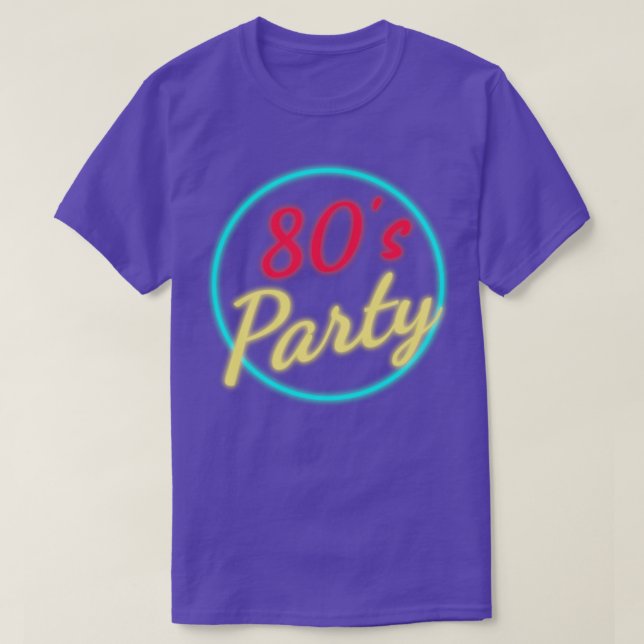 80er Party Neon T-Shirt (Design vorne)