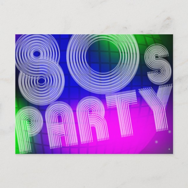 80er Party Postkarte (Vorderseite)