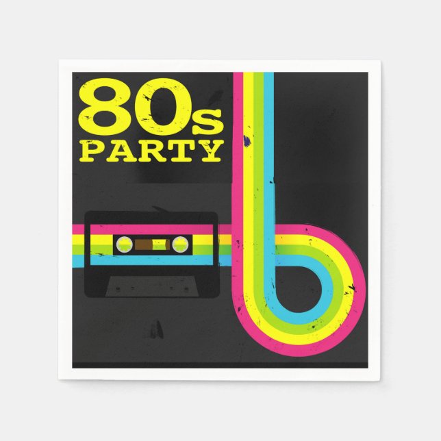 80er Party Serviette (Vorderseite)