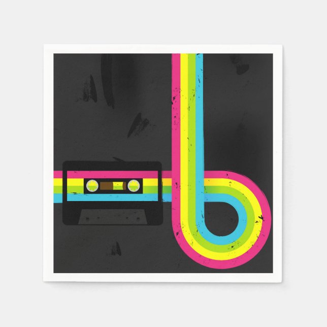 80er Party Serviette (Vorderseite)