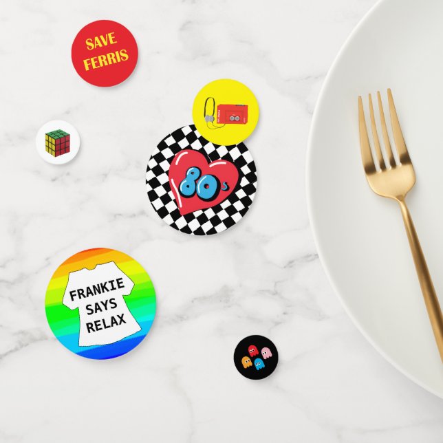 80er Party Tabelle Konfetti achtziger Party 1980er (Gruppe)