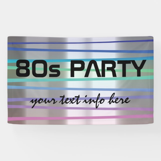 80er Party Thema Banner (Horizontal)