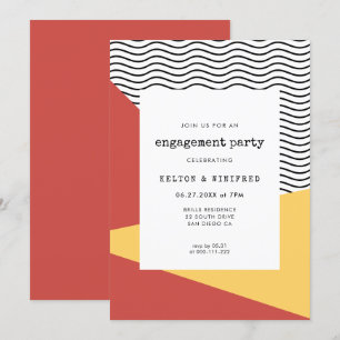 80er Pop art Memphis Stil Verlobungsparty Einladung