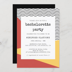 80er Pop art Memphis style Junggeselinnen-Abschied Einladung