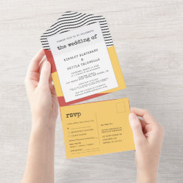 80er Pop art Memphis style wedding All In One Einladung