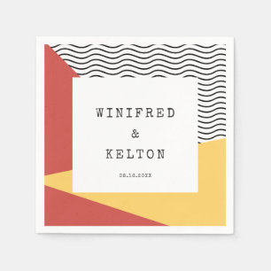 80er Pop art Memphis style wedding Serviette