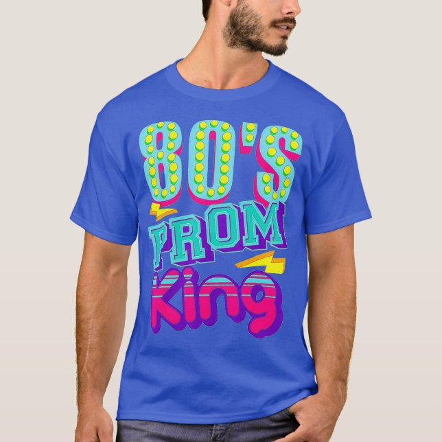 80er Prom König Funny Disco Rückblick Nostalgisch T-Shirt (Vorderseite)