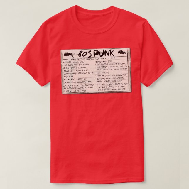 80er Punk-Mischband-Kassette T-Shirt (Design vorne)