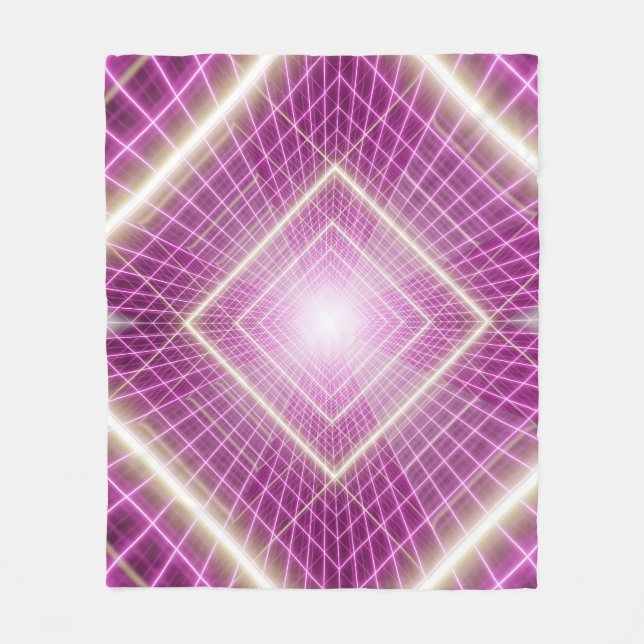 80er Retro: 3D Sci-Fi Hintergrund. Fleecedecke (Vorderseite)