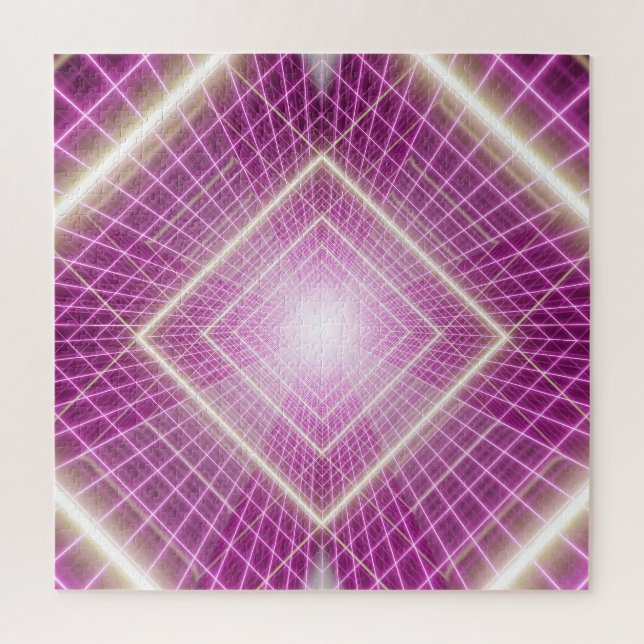 80er Retro: 3D Sci-Fi Hintergrund. Puzzle (Vertikal)