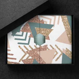 80er Retro Abstrakt 70er Green und Gold Palette Seidenpapier