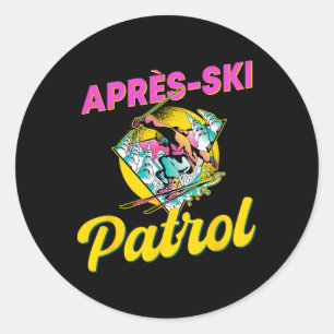 80er Retro Apres-ski Patrol Wear 90er Jahre Skifah Runder Aufkleber