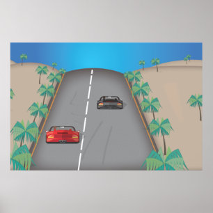 80er Retro Arcade Race Poster