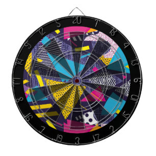 80er Retro Farbtextur Dartscheibe