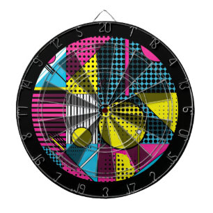 80er Retro Farbtextur Dartscheibe