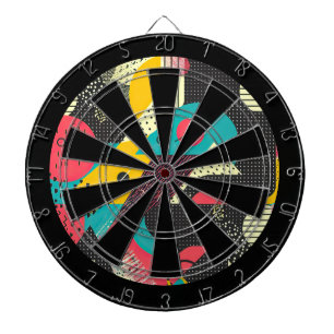 80er Retro Farbtextur Dartscheibe