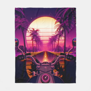 80er retro-futuristische Science-Fiction-Hintergru Fleecedecke