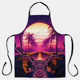 80er retro futuristischen Science-Fiction Hintergr Schürze