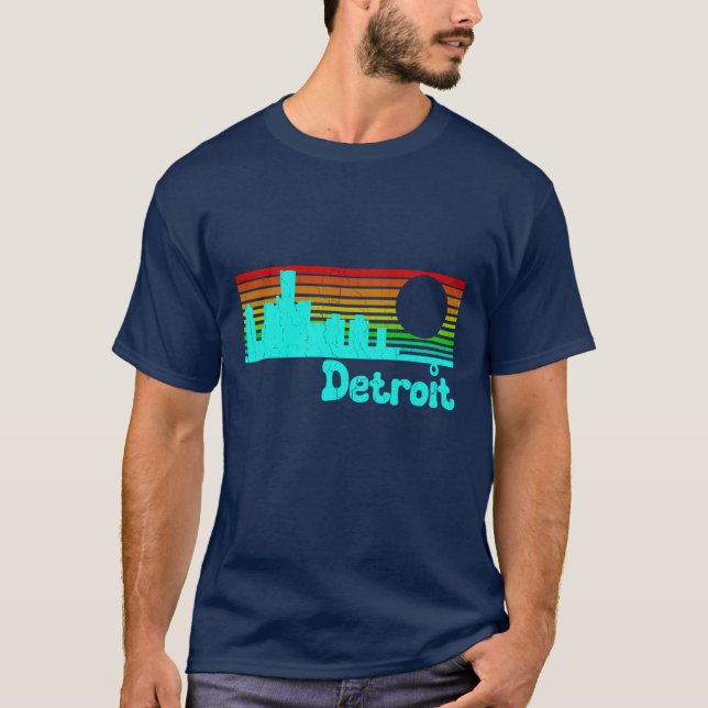 80er Retro gestörtes Design T-Shirt (Vorderseite)