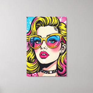 80er Retro Glam Pop Art Leinwanddruck