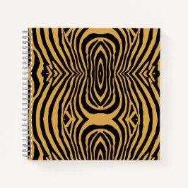 80er RETRO GOLD & BLACK TIERDRUCKPATTER Notizbuch