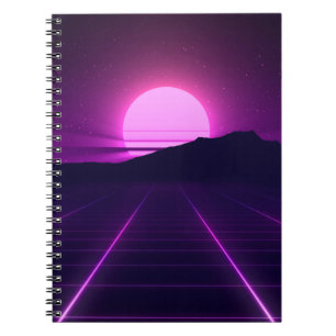 80er Retro Hintergrundillustration mit 3D-Elemente Notizblock