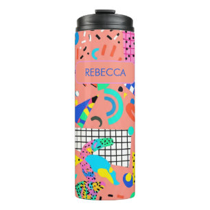 80er Retro-Memphis-Revival-Design Personalisiert Thermosbecher