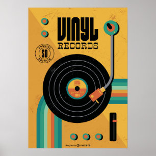 80er Retro Music Vynl Disk Poster