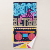80er, Retro-Musikparty. Poster im alten Stil. Disc