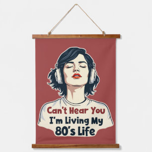80er Retro Nostalgic Music Lover Throwback Design Wandteppich Mit Holzrahmen