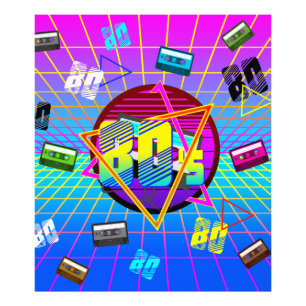 80ER RETRO OLD SCHOOL KASSETTENBAND FOTODRUCK