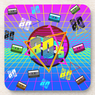 80er RETRO OLD SCHOOL KASSETTENBAND Getränkeuntersetzer