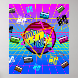 80er RETRO OLD SCHOOL KASSETTENBAND Poster