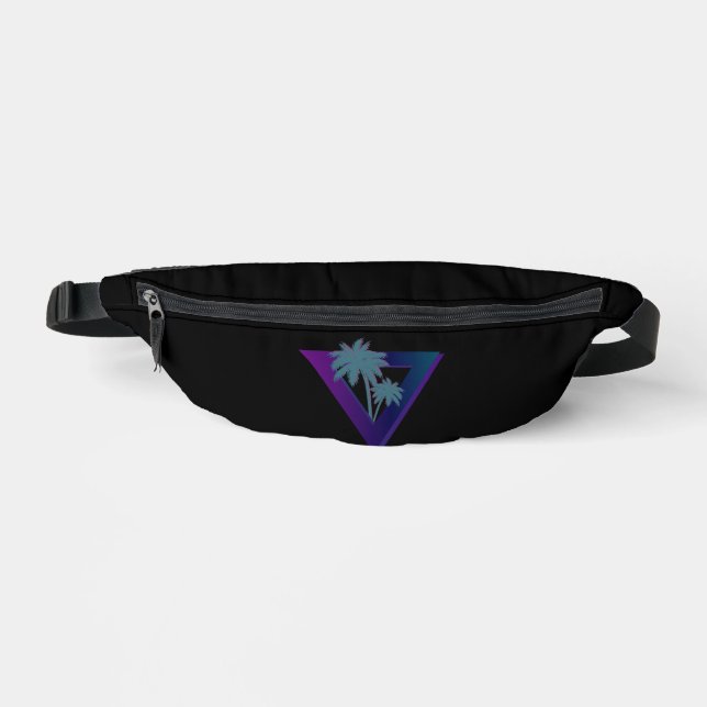 80er RETRO PALMEN DREIECK BAUCHTASCHE (Vorderseite)
