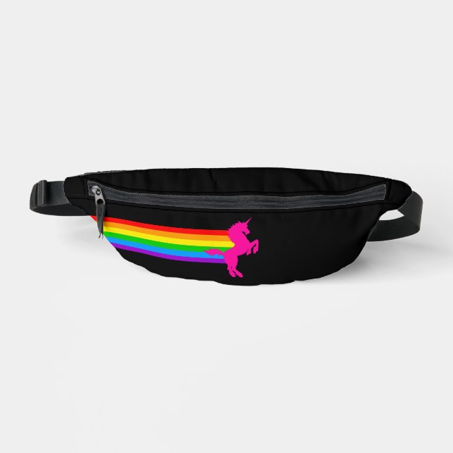 80er RETRO RAINBOW UNICORN FANNY PACK Bauchtasche (Vorderseite)