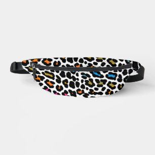 80er RETRO REGENBOGEN LEOPARDEN-DRUCK BAUCHTASCHE