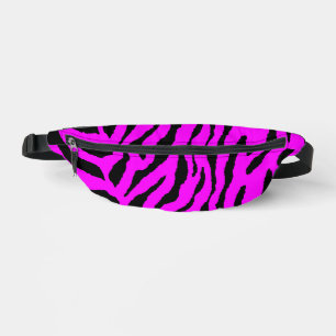80er RETRO ROSA TIGER STREIFEN FANNY PACK Bauchtasche